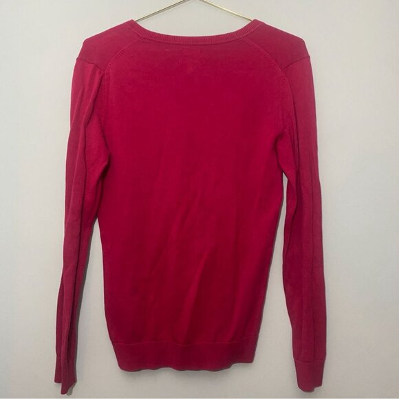 Tommy Hilfiger Womens Sweater Small 100% Pima Cotton Argyle V-Neck - Picture 4 of 4